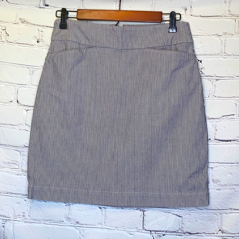 Talbots Blue White Striped Skirt Size 4 Petite